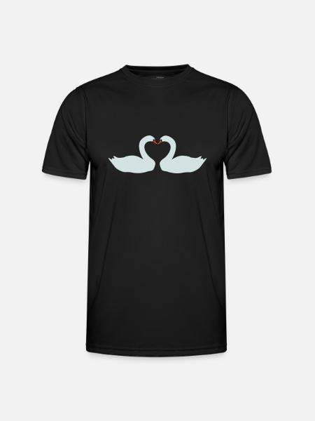 Swans Heart - Men's Functional T-Shirt - black