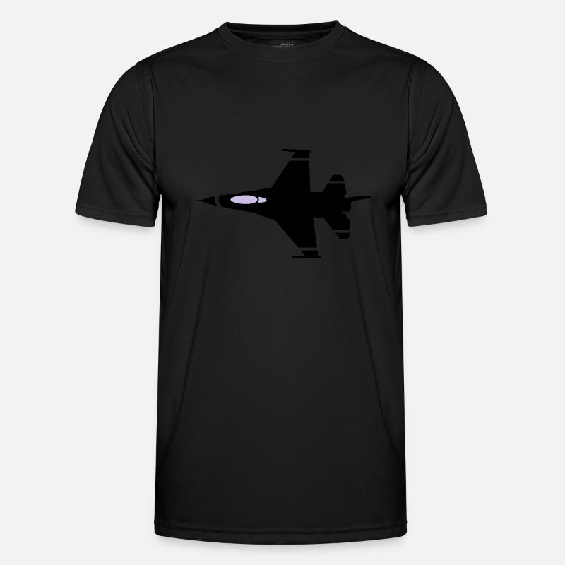 kampfjet - Männer Funktions-T-Shirt - Schwarz