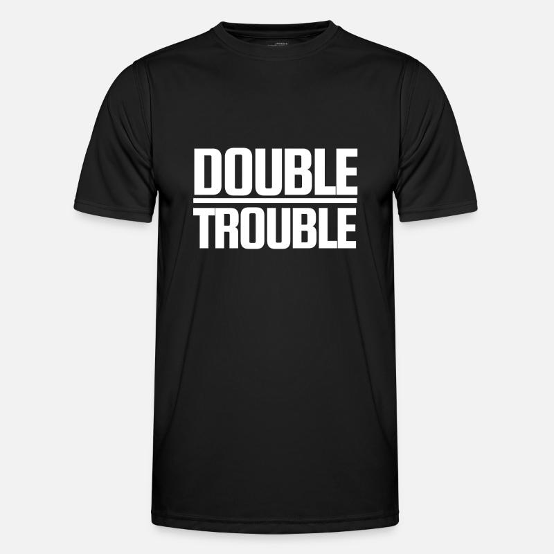 Double Trouble - Männer Funktions-T-Shirt - Schwarz