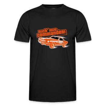 Nich' mit Commander! - Männer Funktions-T-Shirt - Schwarz - Vorne - AI Model Male 178 dark (178cm)