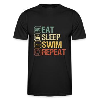 Nageurs - T-shirt sport Homme - noir - Devant - AI Model Male 178 dark (178cm)