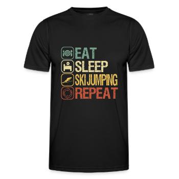 ski jumping - Men's Functional T-Shirt - black - Front - AI Model Male 178 dark (178cm)