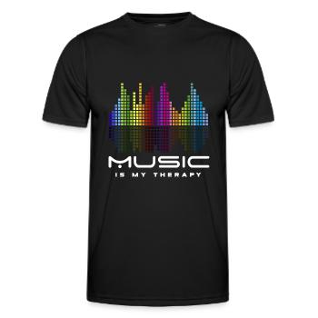DJ Techno Thérapie musique equalizer edm parti - T-shirt sport Homme - noir - Devant - AI Model Male 178 dark (178cm)
