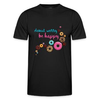 Donut Krapfen Süßigkeit Vintage Retro - Männer Funktions-T-Shirt - Schwarz - Vorne - AI Model Male 178 dark (178cm)