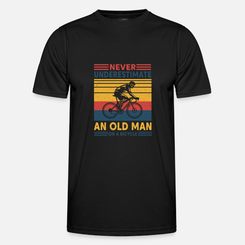 Never underestimate an old man on a bicycle Männer Funktions-T-Shirt