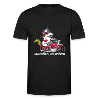 Einhorn Unicorn Magie Motocross Motorrad Pferd - Männer Funktions-T-Shirt - Schwarz - Vorne - AI Model Male 178 dark (178cm)
