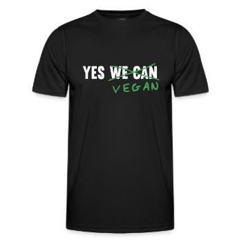 Yes vegan - T-shirt sport Homme - noir - Devant - AI Model Male 178 dark (178cm)