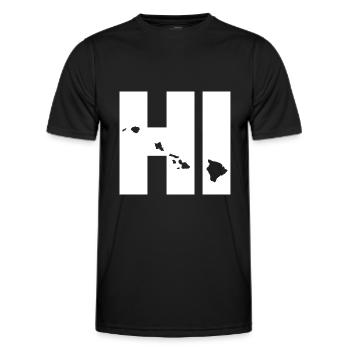 HI Hawaii Cadeau amusant - T-shirt sport Homme - noir - Devant - AI Model Male 178 dark (178cm)