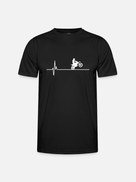Motocross Heartbeat - Men's Functional T-Shirt - black