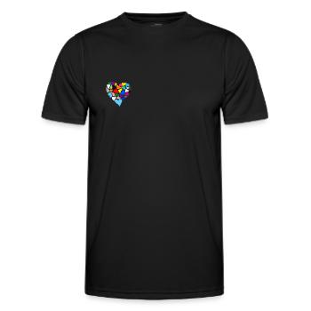 Cœur - T-shirt sport Homme - noir - Devant - AI Model Male 178 dark (178cm)