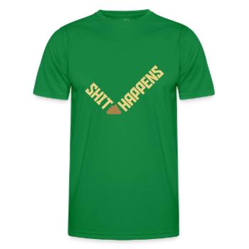 Shit happens humor quote - Men's Functional T-Shirt - kelly green - Front - AI Model Male 178 dark (178cm)