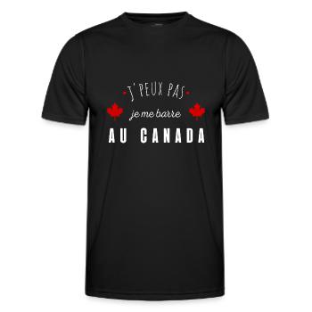 Je peux pas je me barre au canada - T-shirt sport Homme - noir - Devant - AI Model Male 178 dark (178cm)