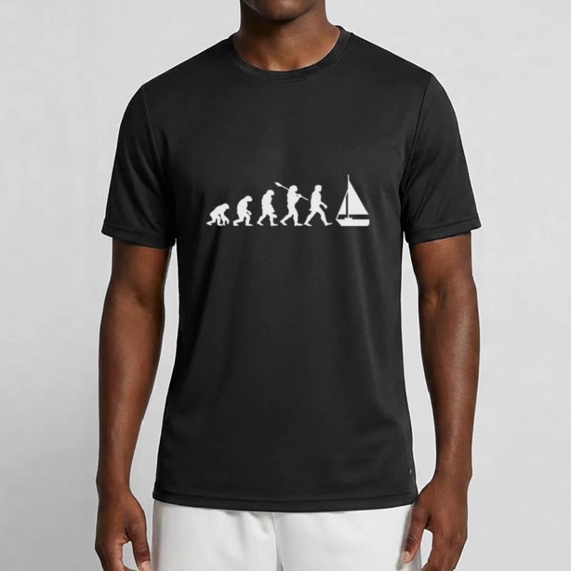 Evolution Segelboot Boot Männer Funktions-T-Shirt