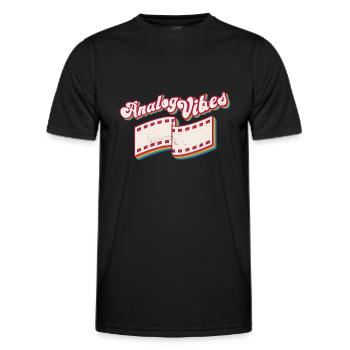 Retro Photographer Vintage Analog Vibes - Männer Funktions-T-Shirt - Schwarz - Vorne - AI Model Male 178 dark (178cm)