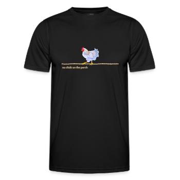 Sei kein Huhn auf der Stange! - Männer Funktions-T-Shirt - Schwarz - Vorne - AI Model Male 178 dark (178cm)