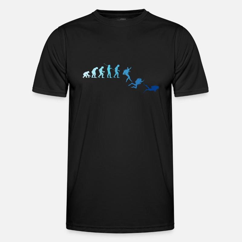 Taucher Evolution Scuba - Männer Funktions-T-Shirt - Schwarz