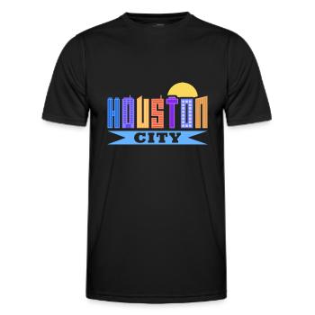 Design de la ville de Houston pour les fiers résidents de Houston - T-shirt sport Homme - noir - Devant - AI Model Male 178 dark (178cm)