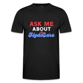 Fragen Sie mich über MediCare - Männer Funktions-T-Shirt - Schwarz - Vorne - AI Model Male 178 dark (178cm)
