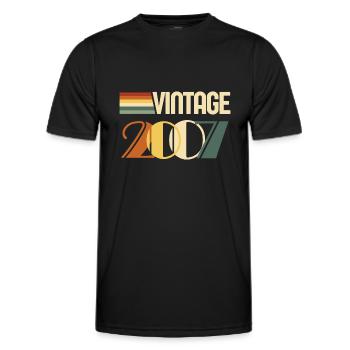Jahrgang 2007 - 2007 Jubiläumsgeschenk - Männer Funktions-T-Shirt - Schwarz - Vorne - AI Model Male 178 dark (178cm)