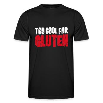 Too Cool For Gluten - Funny Celiac Design - Men's Functional T-Shirt - black - Front - AI Model Male 178 dark (178cm)