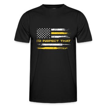 J’inspecterais cette frontière des gardes-frontières du drapeau américain - T-shirt sport Homme - noir - Devant - AI Model Male 178 dark (178cm)