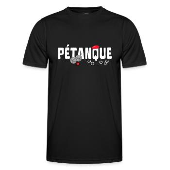 Pétanque im französischen Baskenmützenstil - Männer Funktions-T-Shirt - Schwarz - Vorne - AI Model Male 178 dark (178cm)