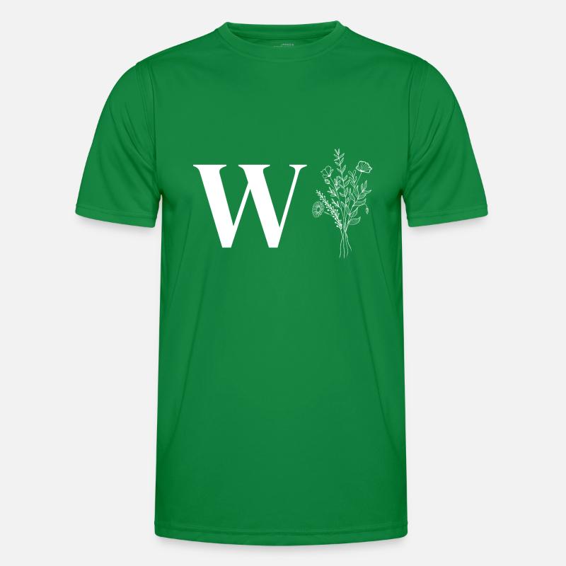 Minimalistisches Blumen-Lette Männer Funktions-T-Shirt