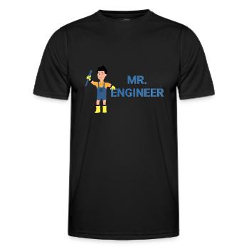 Monsieur l’Ingénieur - T-shirt sport Homme - noir - Devant - AI Model Male 178 dark (178cm)