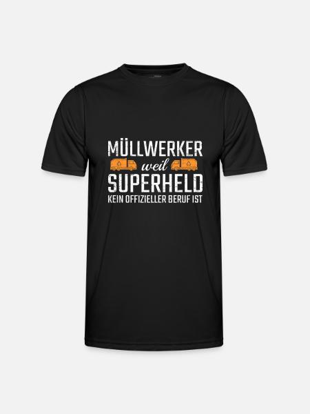 Garbage Worker Superhero - Men's Functional T-Shirt - black