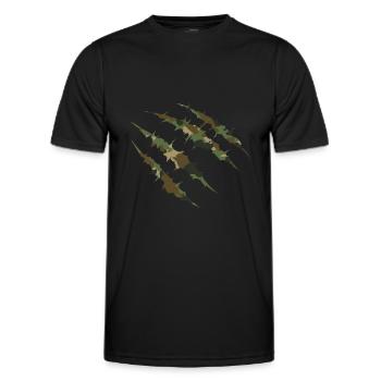 Combat Klauen - Camouflage Militär - Männer Funktions-T-Shirt - Schwarz - Vorne - AI Model Male 178 dark (178cm)