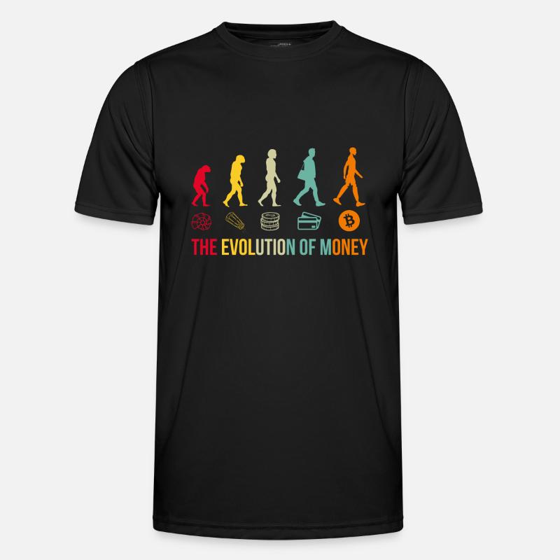 Money Evolution Bitcoin Crypto - Men's Functional T-Shirt - black