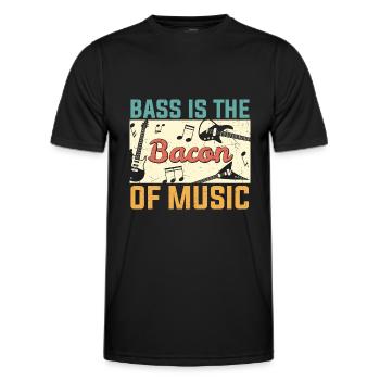 La basse est le bacon de Music Guitar Player - T-shirt sport Homme - noir - Devant - AI Model Male 178 dark (178cm)