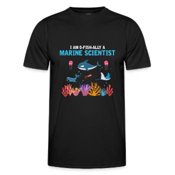 Official Marine Scientist Marine Biologist - Men's Functional T-Shirt - black - Front - AI Model Male 178 dark (178cm)