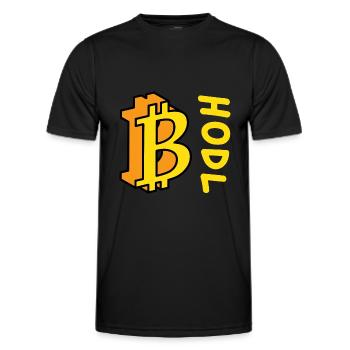 Bitcoin BTC HODL Comics Stil - Männer Funktions-T-Shirt - Schwarz - Vorne - AI Model Male 178 dark (178cm)