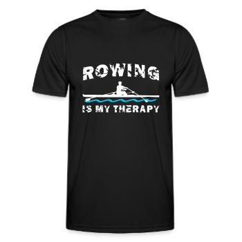 Rudern ist meine Therapie, Rudern, Ruderer - Männer Funktions-T-Shirt - Schwarz - Vorne - AI Model Male 178 dark (178cm)