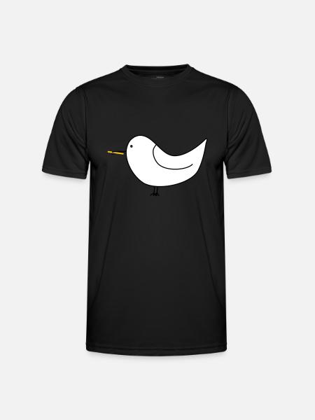 Weiße Möwe mit Pommes - Männer Funktions-T-Shirt - Schwarz