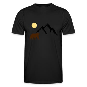 mountain bär - Männer Funktions-T-Shirt - Schwarz - Vorne - AI Model Male 178 dark (178cm)