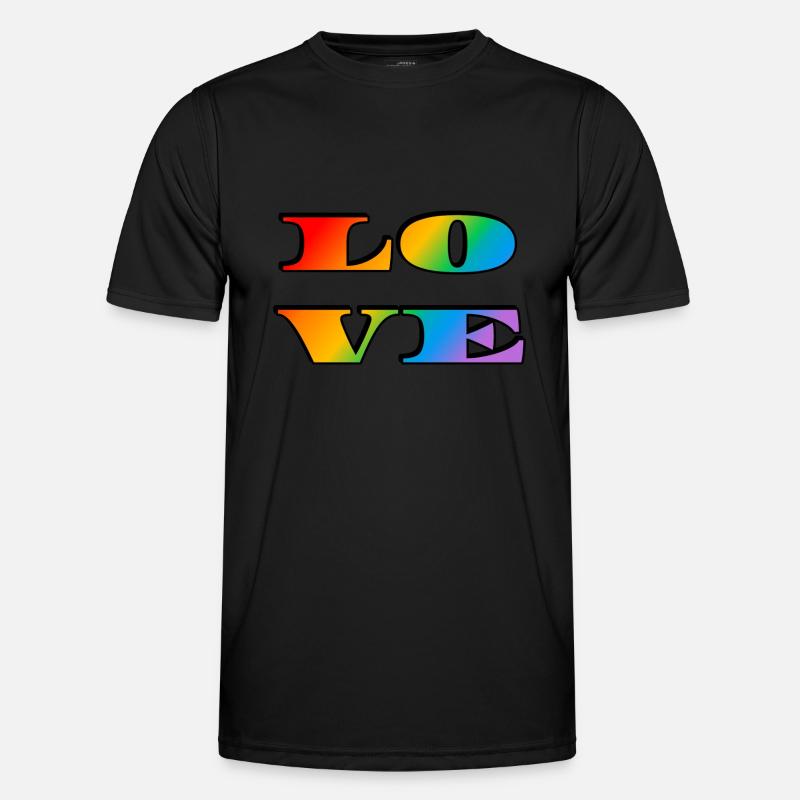Retro Regenbogen Liebe Männer Funktions-T-Shirt