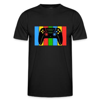 Vintage Retro Gaming Controller - Männer Funktions-T-Shirt - Schwarz - Vorne - AI Model Male 178 dark (178cm)