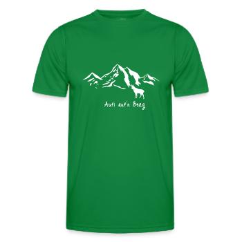 Aufi auf'n Berg weiß - Männer Funktions-T-Shirt - Kelly Green - Vorne - AI Model Male 178 dark (178cm)