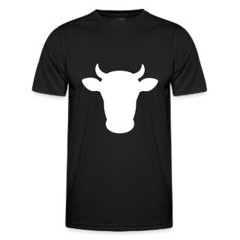 kuh kopf rind - Männer Funktions-T-Shirt - Schwarz - Vorne - AI Model Male 178 dark (178cm)
