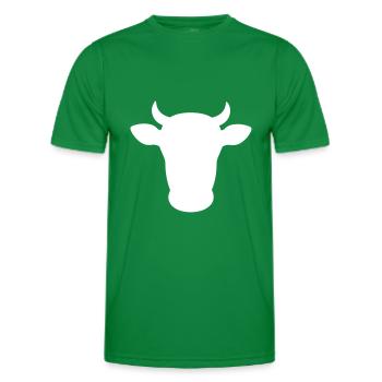 cow head beef - Men's Functional T-Shirt - kelly green - Front - AI Model Male 178 dark (178cm)