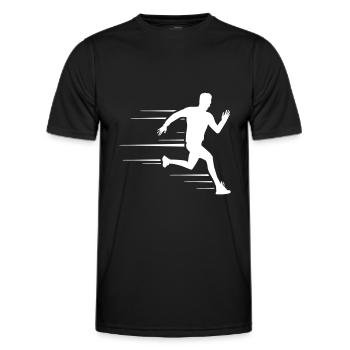 running running silhouette - Men's Functional T-Shirt - black - Front - AI Model Male 178 dark (178cm)