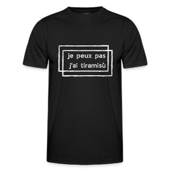 je peux pas j'ai tiramisu (rectangles) - T-shirt sport Homme - noir - Devant - AI Model Male 178 dark (178cm)
