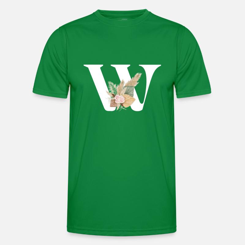 Buchstabe W Blumen Männer Funktions-T-Shirt
