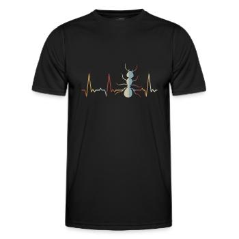 Heartbeat ant - Men's Functional T-Shirt - black - Front - AI Model Male 178 dark (178cm)
