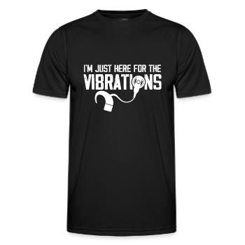 I'm Just Here for Vibrations | Deaf Pride - Männer Funktions-T-Shirt - Schwarz - Vorne - AI Model Male 178 dark (178cm)