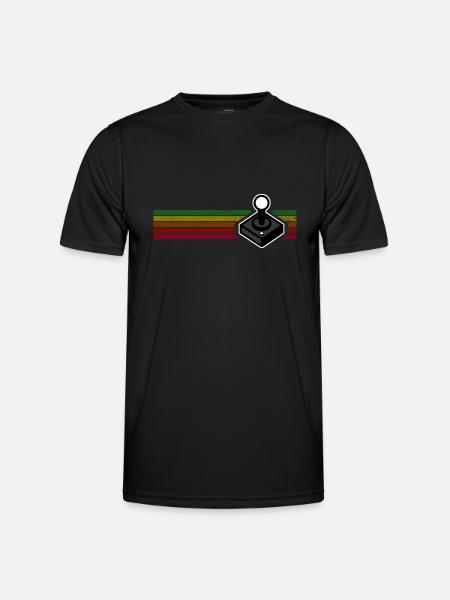 Retro Gaming Stick - Männer Funktions-T-Shirt - Schwarz
