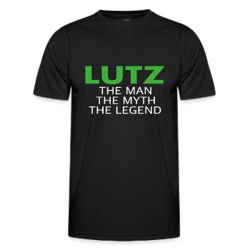 Lutz l’homme, le mythe, la légende - T-shirt sport Homme - noir - Devant - AI Model Male 178 dark (178cm)