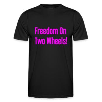 Freedom on Two Wheels - Cyclist Design - Men's Functional T-Shirt - black - Front - AI Model Male 178 dark (178cm)